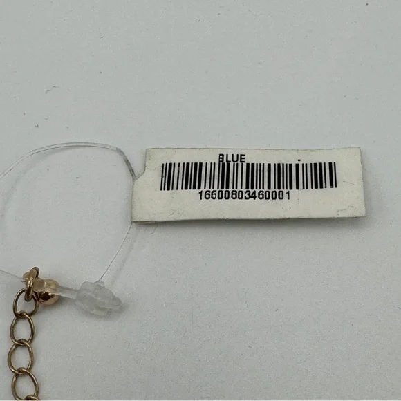 Multi Strand Blue & Turquoise Beaded Statement Necklace NWT - Picture 3 of 6